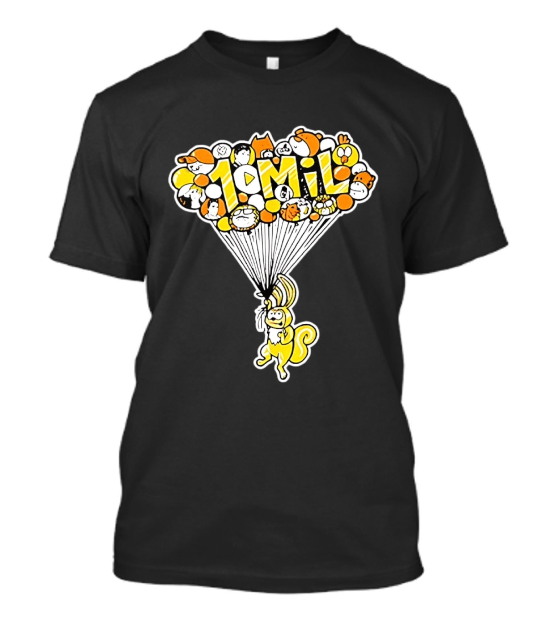 10 Mil Squirrel Cartoon Balloon Animals T-Shirt