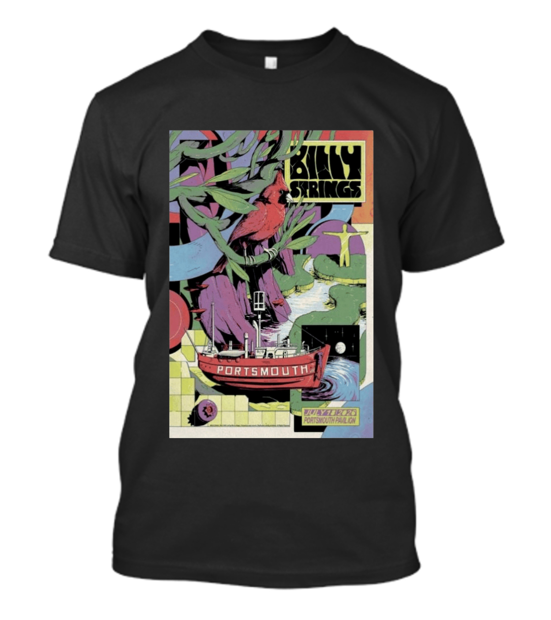 Billy Strings July 18 2026 Portsmouth Pavilion Cardinal Ship T-Shirt