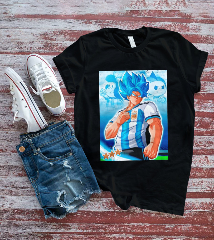 Super Saiyan Goku Dragon Ball Argentina AFA Jersey Victory Stars T-Shirt