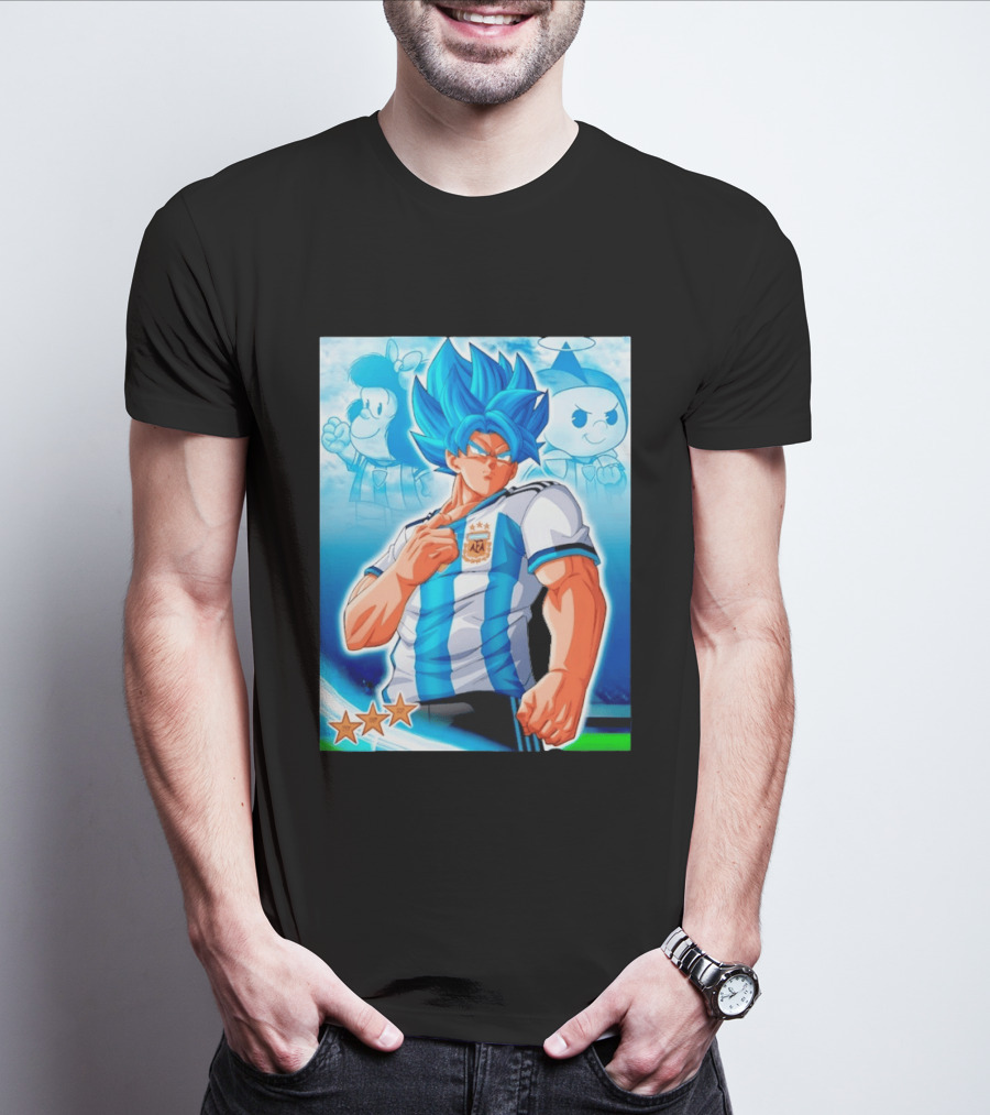 Super Saiyan Goku Dragon Ball Argentina AFA Jersey Victory Stars T-Shirt