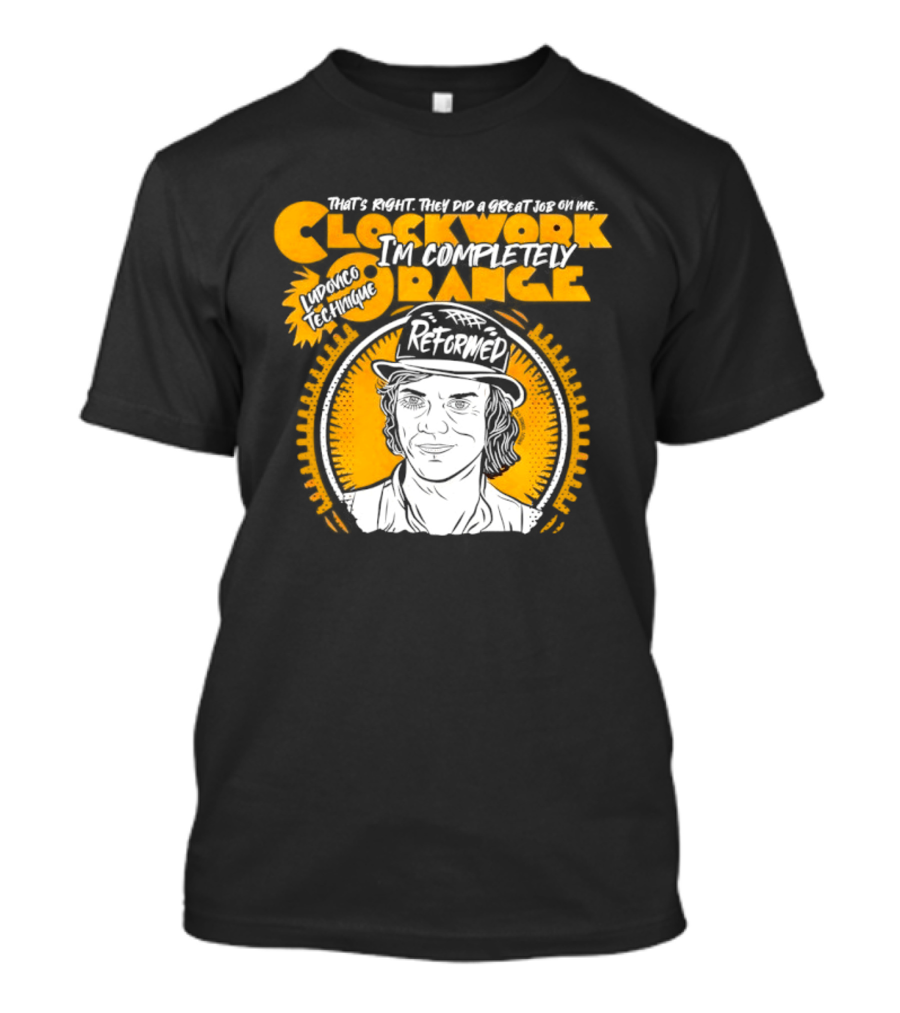 Work Orange Ludovico Technique Alex DeLarge Reformed Iconic Film T-Shirt