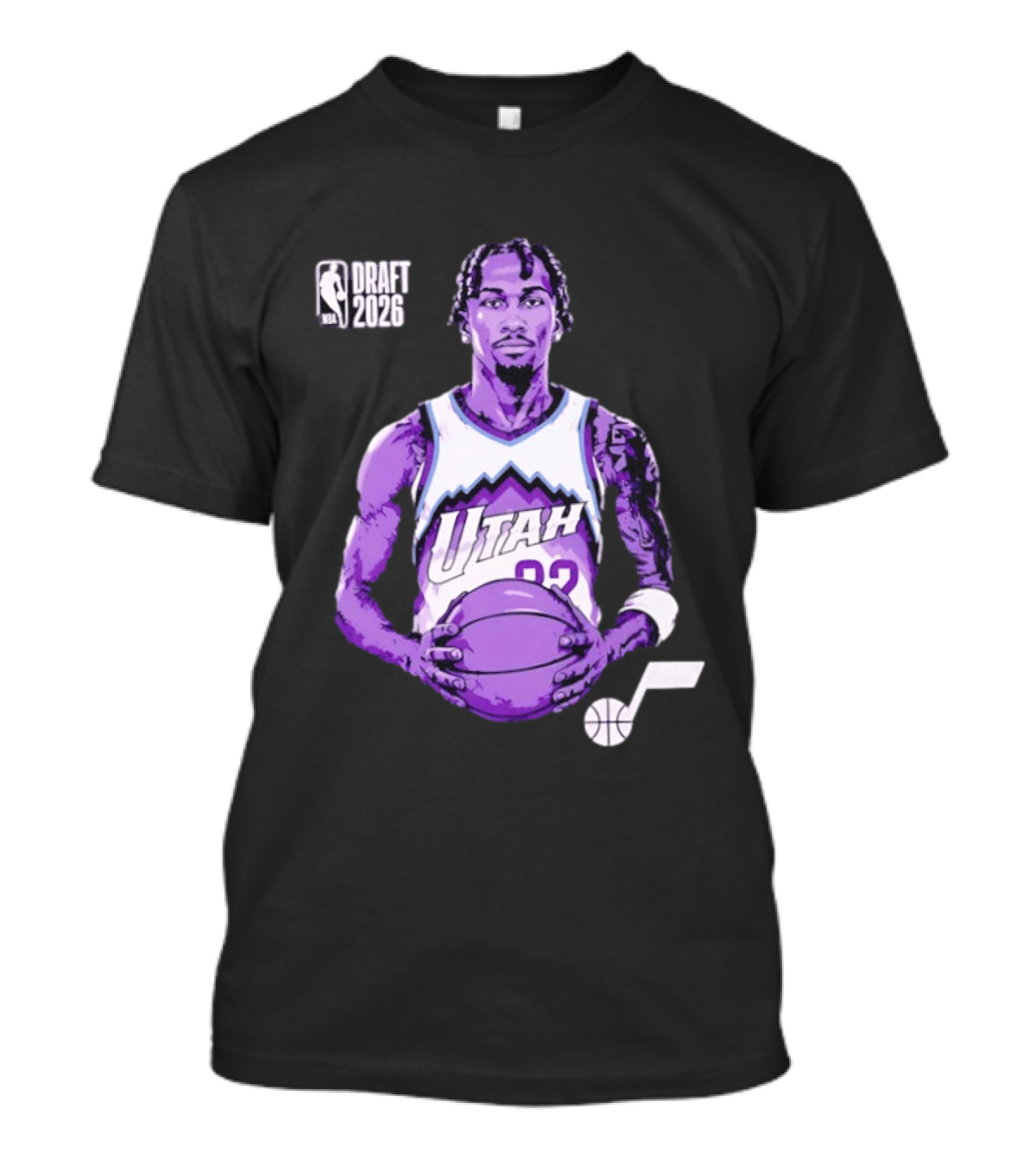Utah Jazz 2026 NBA Draft Darryn Peterson Fade Basketball T-Shirt
