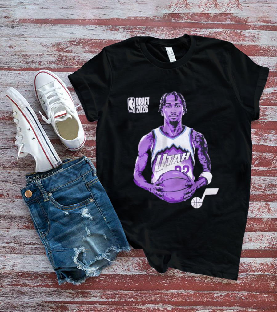 Utah Jazz 2026 NBA Draft Darryn Peterson Fade Basketball T-Shirt