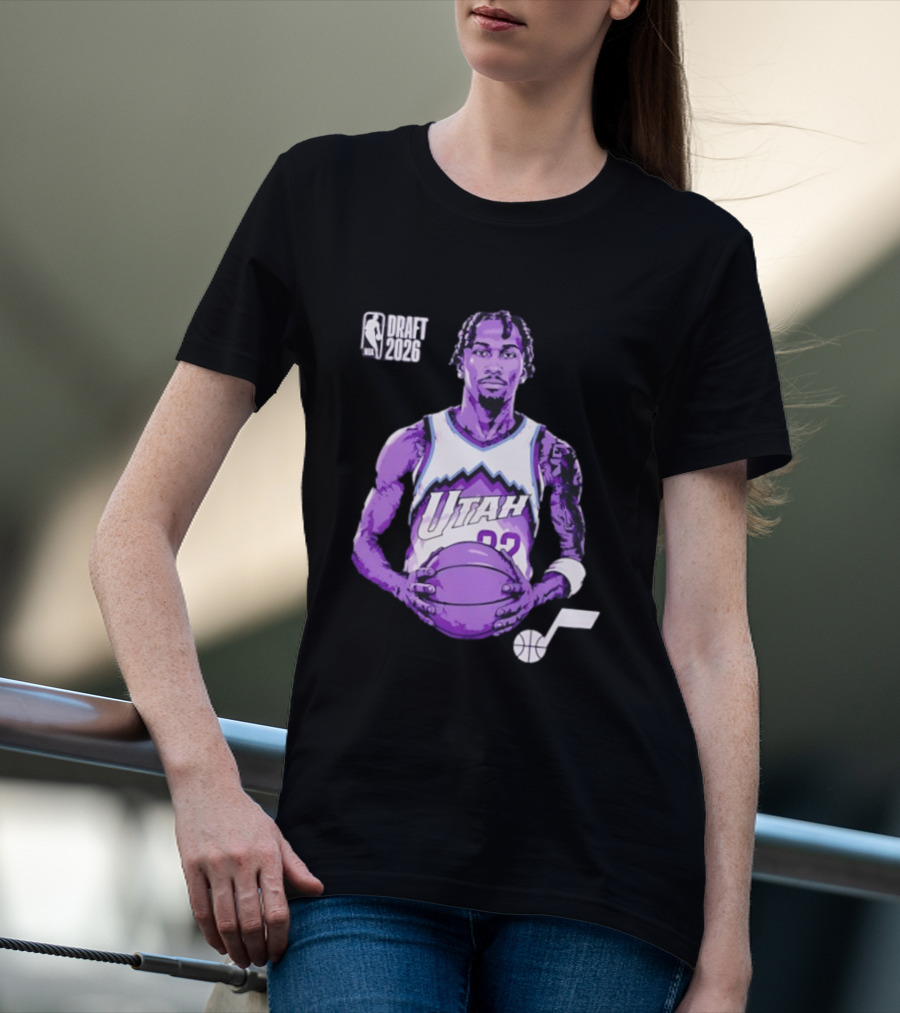 Utah Jazz 2026 NBA Draft Darryn Peterson Fade Basketball T-Shirt