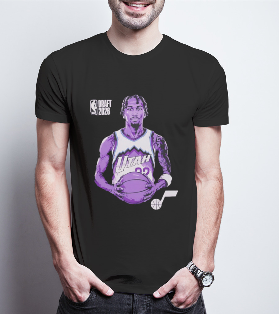 Utah Jazz 2026 NBA Draft Darryn Peterson Fade Basketball T-Shirt