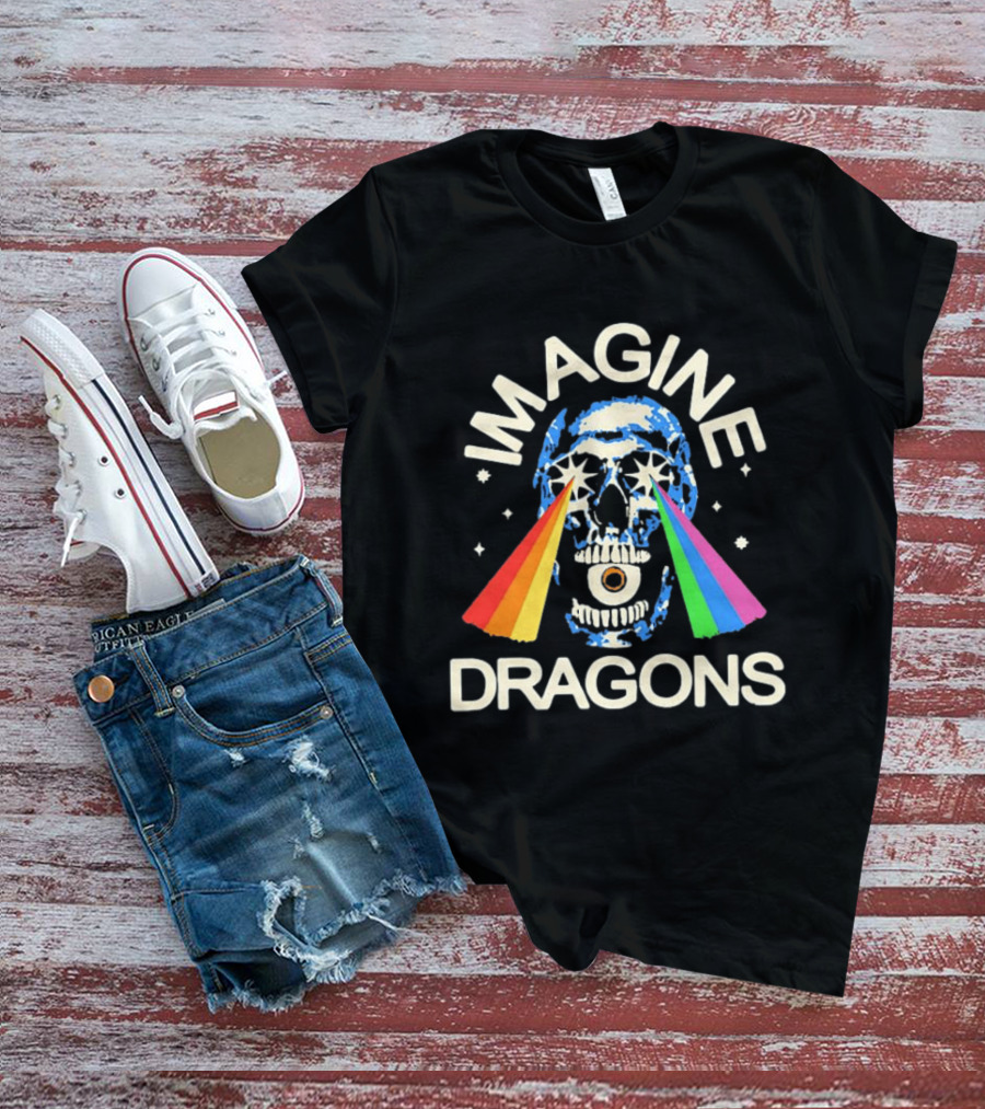 Imagine Dragons Skull Rainbow Eyes Spectrum Vision T-Shirt