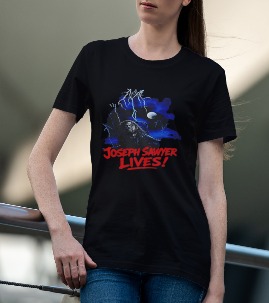 Joseph Sawyer Lives Zombie Resurrection With Lightning And Moon T-Shirt