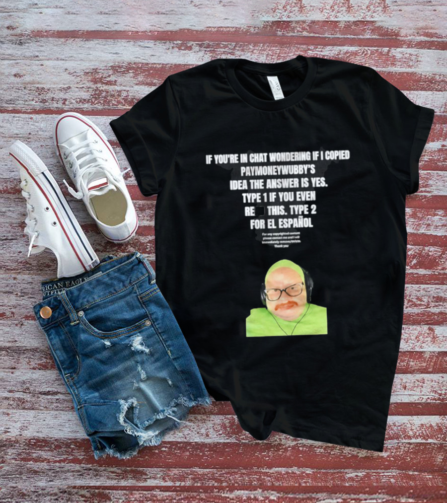 Vincent Cyr If You're In Chat Wondering If I Copied Paymoneywubby Type 1 Type 2 T-Shirt