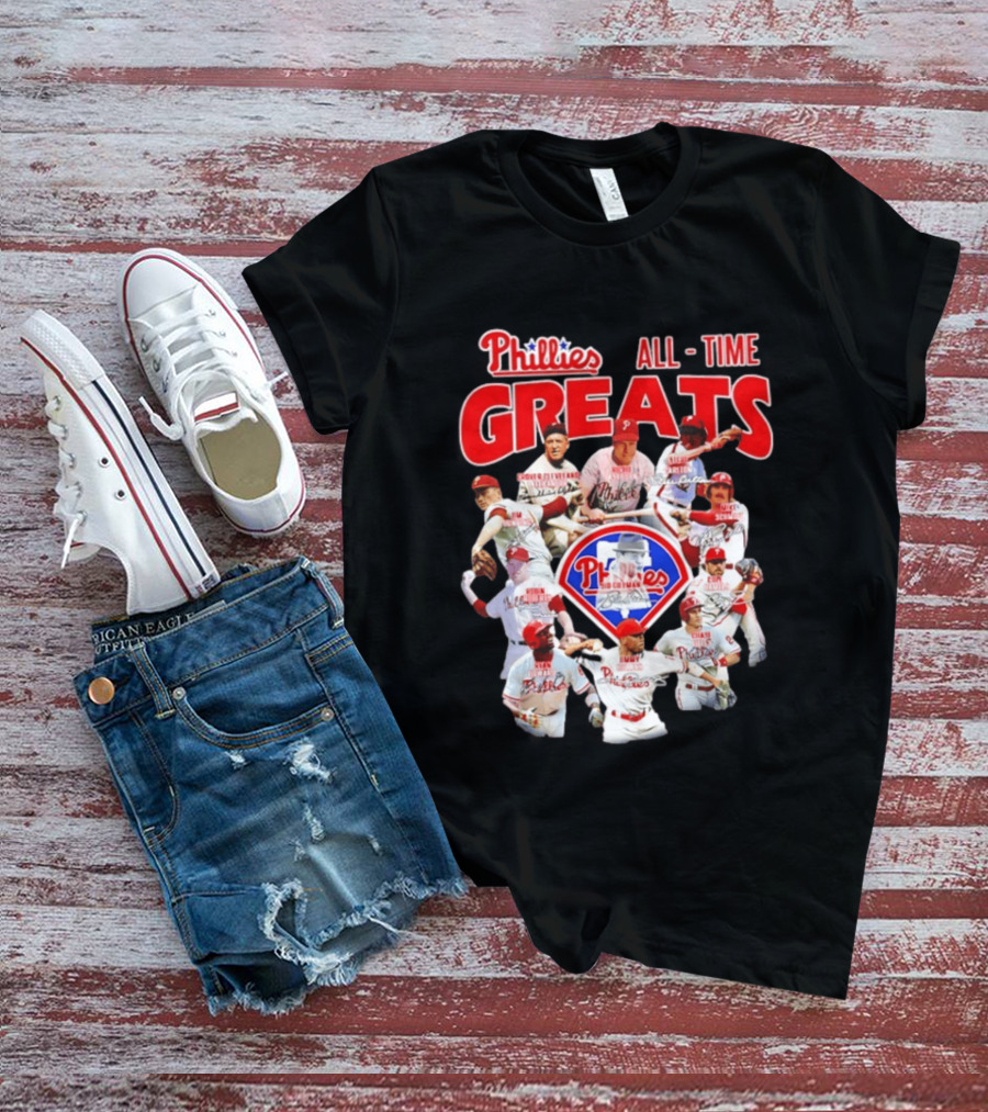 Philadelphia Phillies All Time Greats Baseball Legends Team T-Shirt