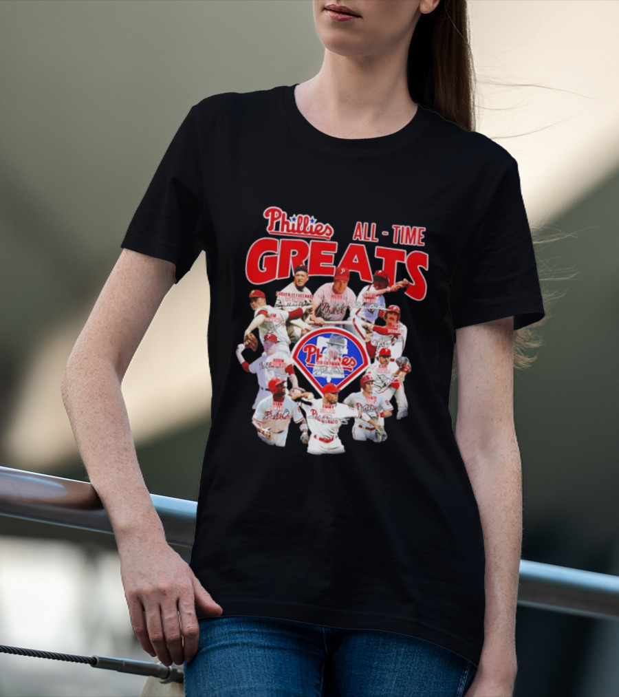 Philadelphia Phillies All Time Greats Baseball Legends Team T-Shirt