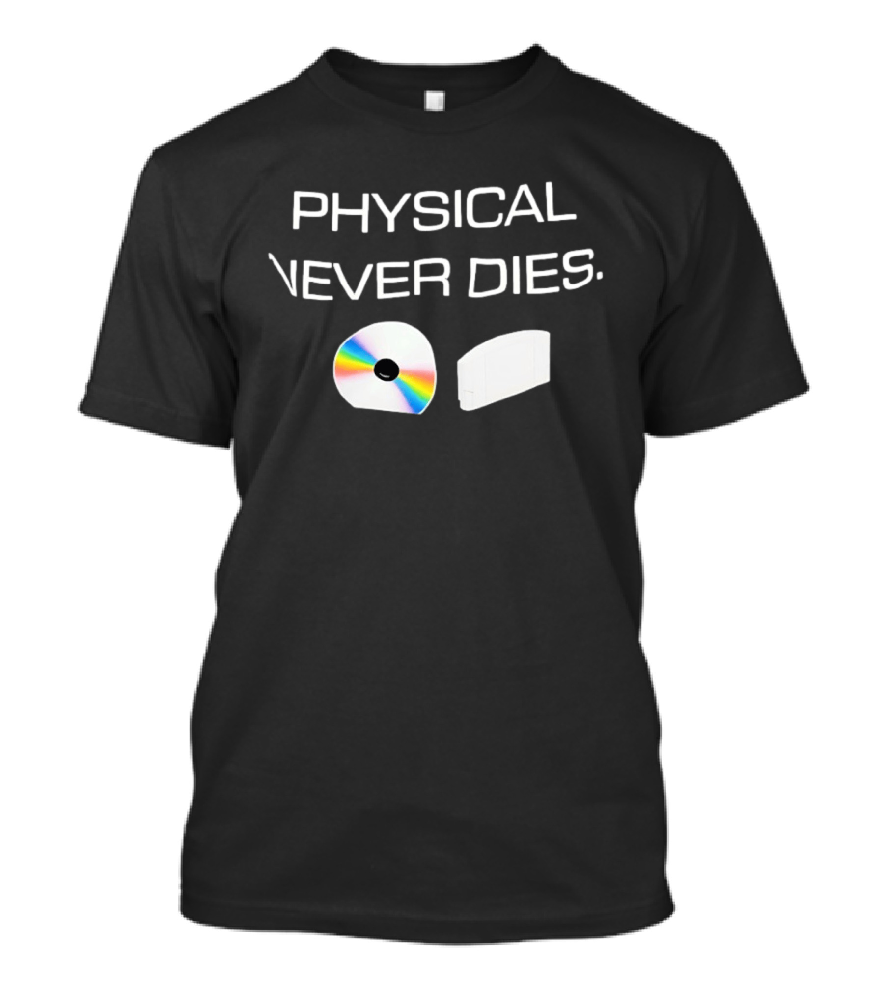 Physical Never Dies Gaming Video Games Retro Cartridge Disc T-Shirt