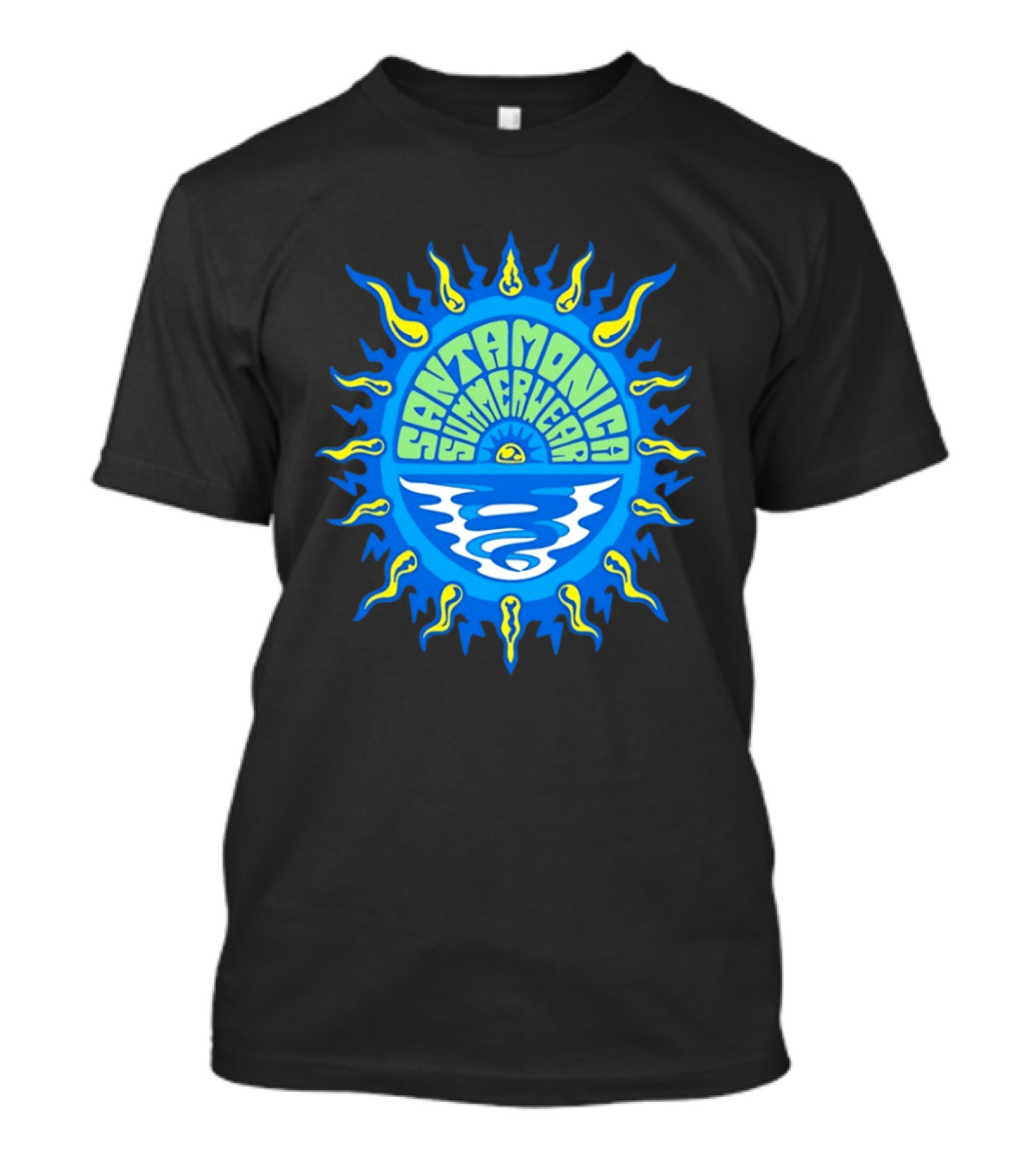 Santa Monica Summerwear Sun And Ocean Beach Radiant Waves T-Shirt