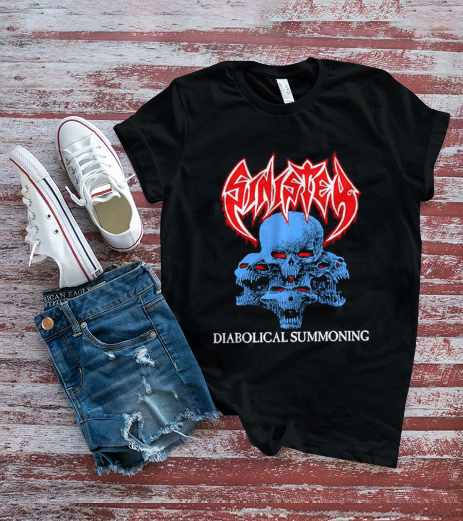 Sinister Diabolical Summoning Death Metal Skulls T-Shirt