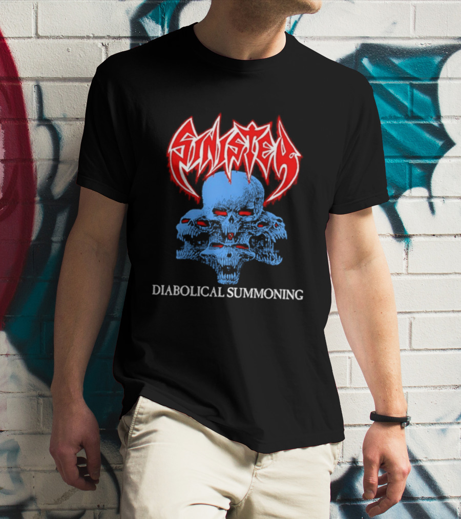Sinister Diabolical Summoning Death Metal Skulls T-Shirt
