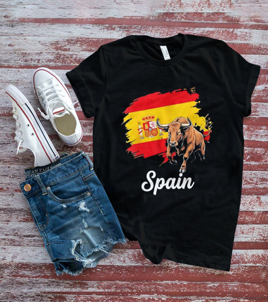 Spain Bull Flag Toro Spain Heritage Red Yellow T-Shirt