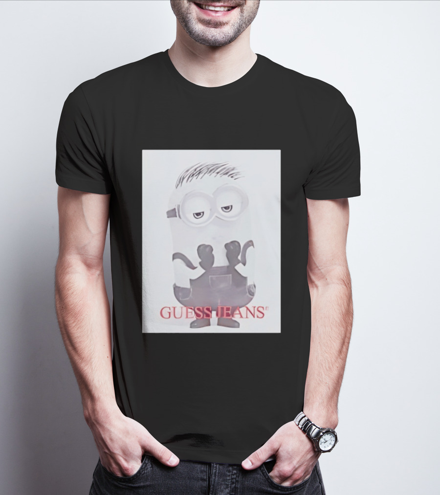 Minion Guess Jeans Despicable Me Goggle Wearing Cartoon T-Shirt