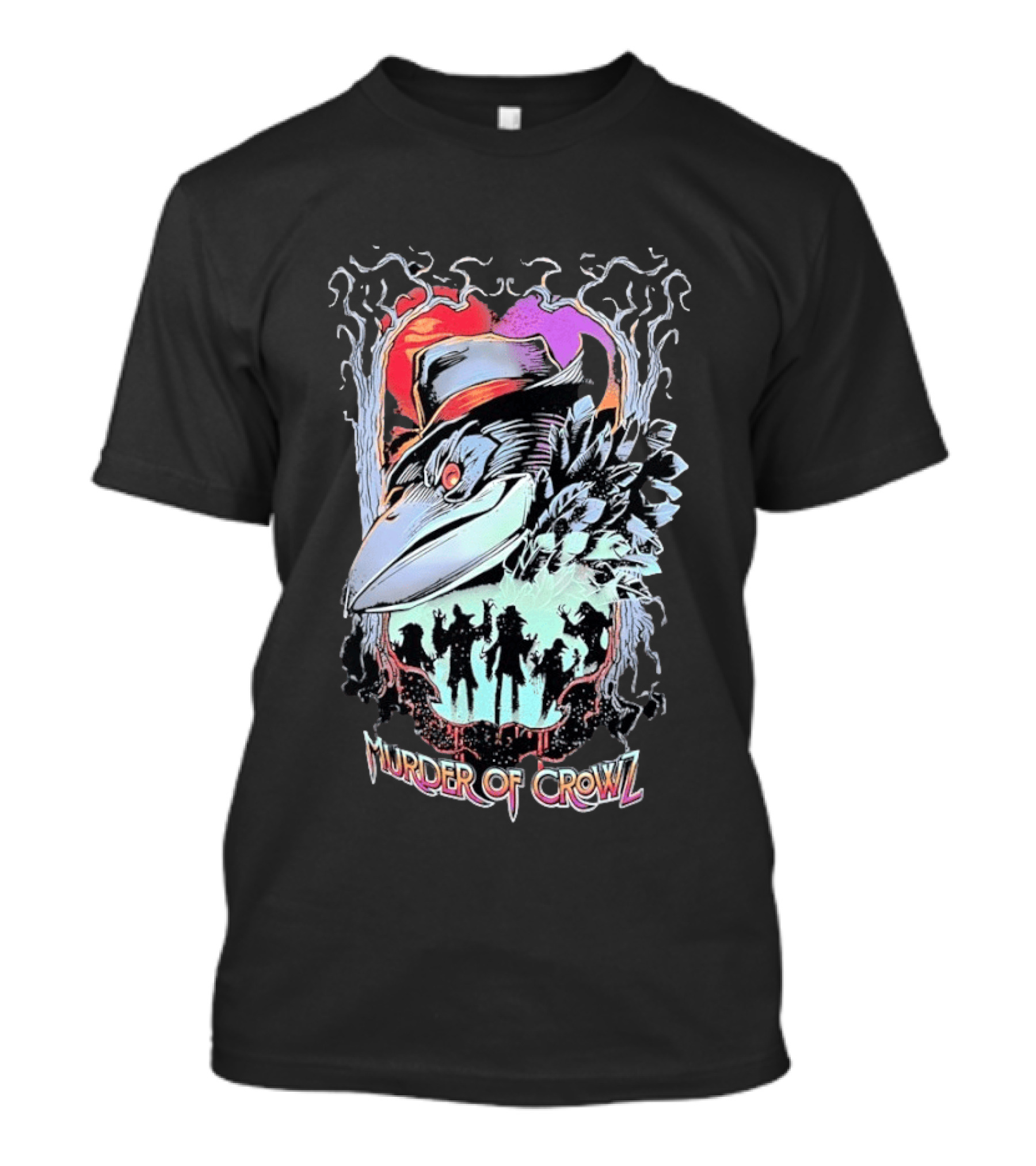 Murder Of Crowlz Gothic Raven Dark Mystical Forest Artifacts T-Shirt