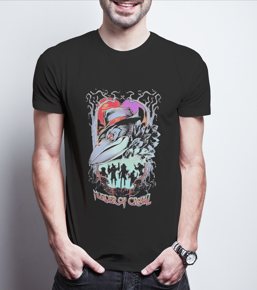 Murder Of Crowlz Gothic Raven Dark Mystical Forest Artifacts T-Shirt