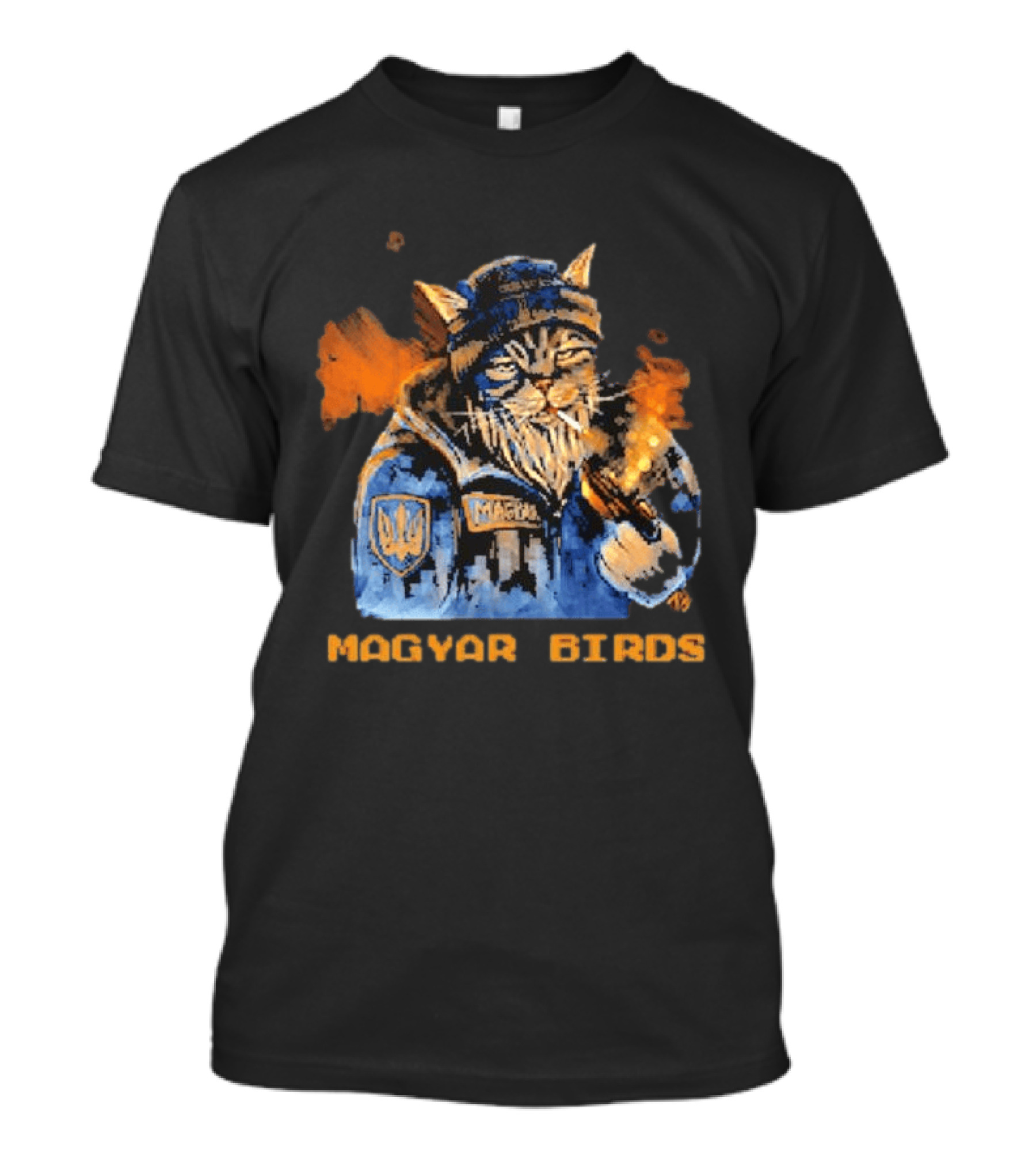 Magyar Birds Viking Cat Warrior Artillery T-Shirt