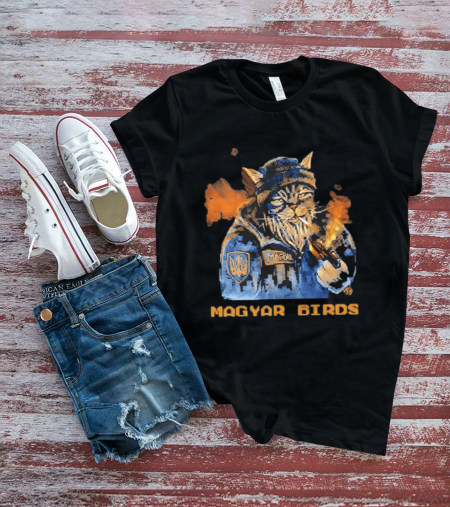 Magyar Birds Viking Cat Warrior Artillery T-Shirt