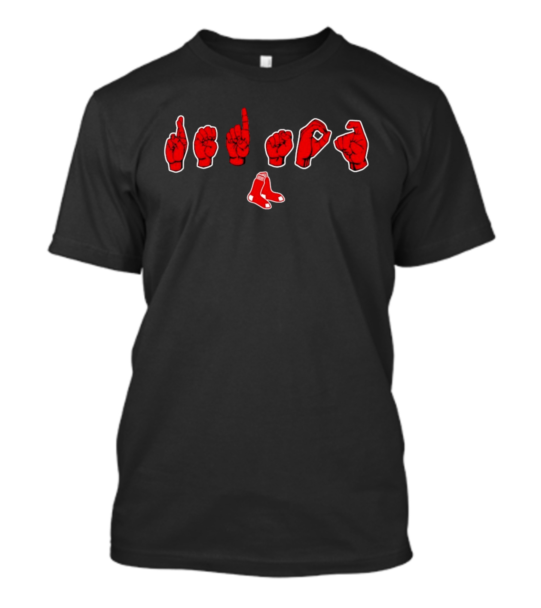 Boston Red Sox ASL Fingerspelling With Iconic Socks T-Shirt