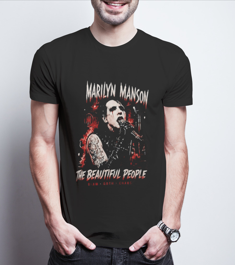 Marilyn Manson The Beautiful People Glam Goth Chaos T-Shirt