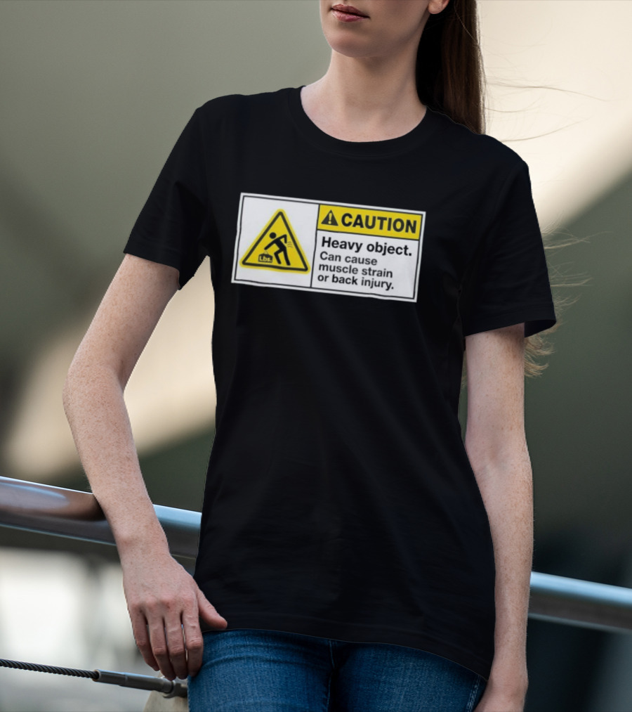Heavy Object Warning Caution Anime Cat Girl T-Shirt