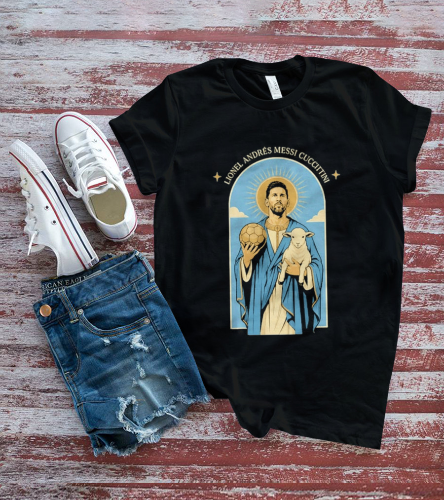 In GOAT We Trust Lionel Andrés Messi Cuccittini Golden Ball Lamb T-Shirt