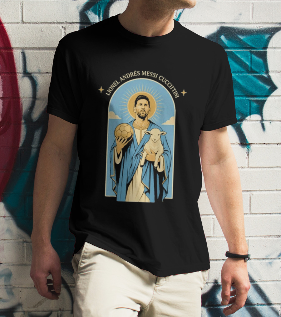 In GOAT We Trust Lionel Andrés Messi Cuccittini Golden Ball Lamb T-Shirt