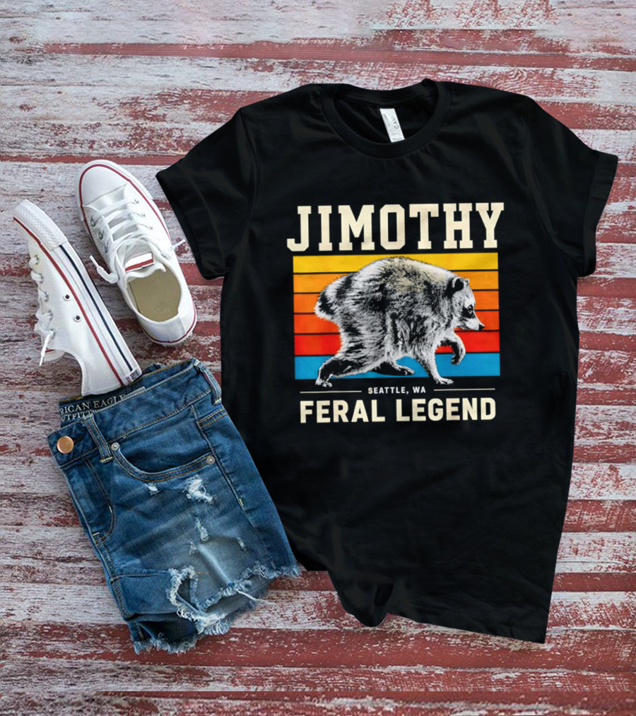 Jimothy Seattle Feral Legend Raccoon T-Shirt