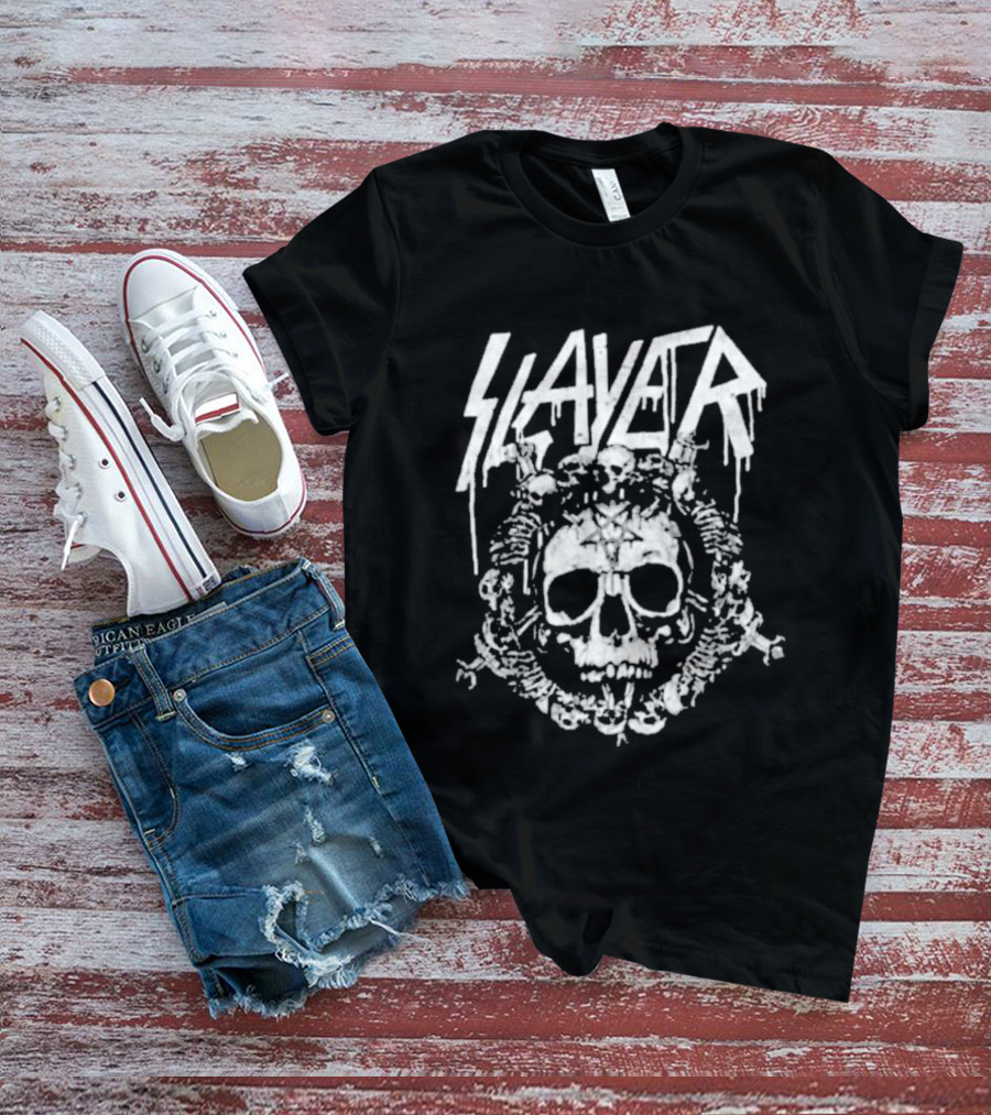 Slayer Band Summer 2026 Rib Skull T-Shirt