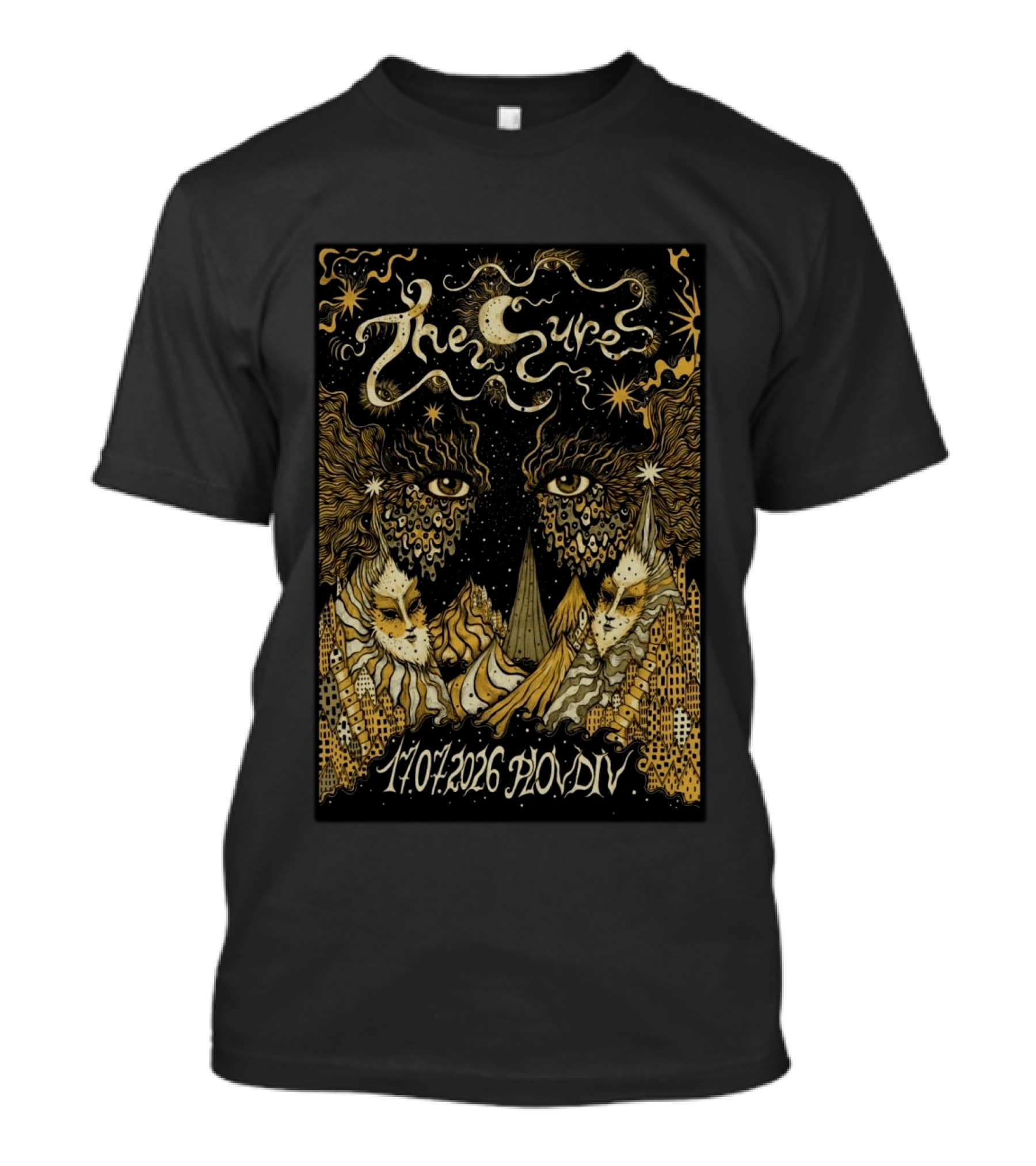 The Cure Phill Good Festival Plovdiv Bulgaria July 17 2026 Psychedelic Starry Night T-Shirt