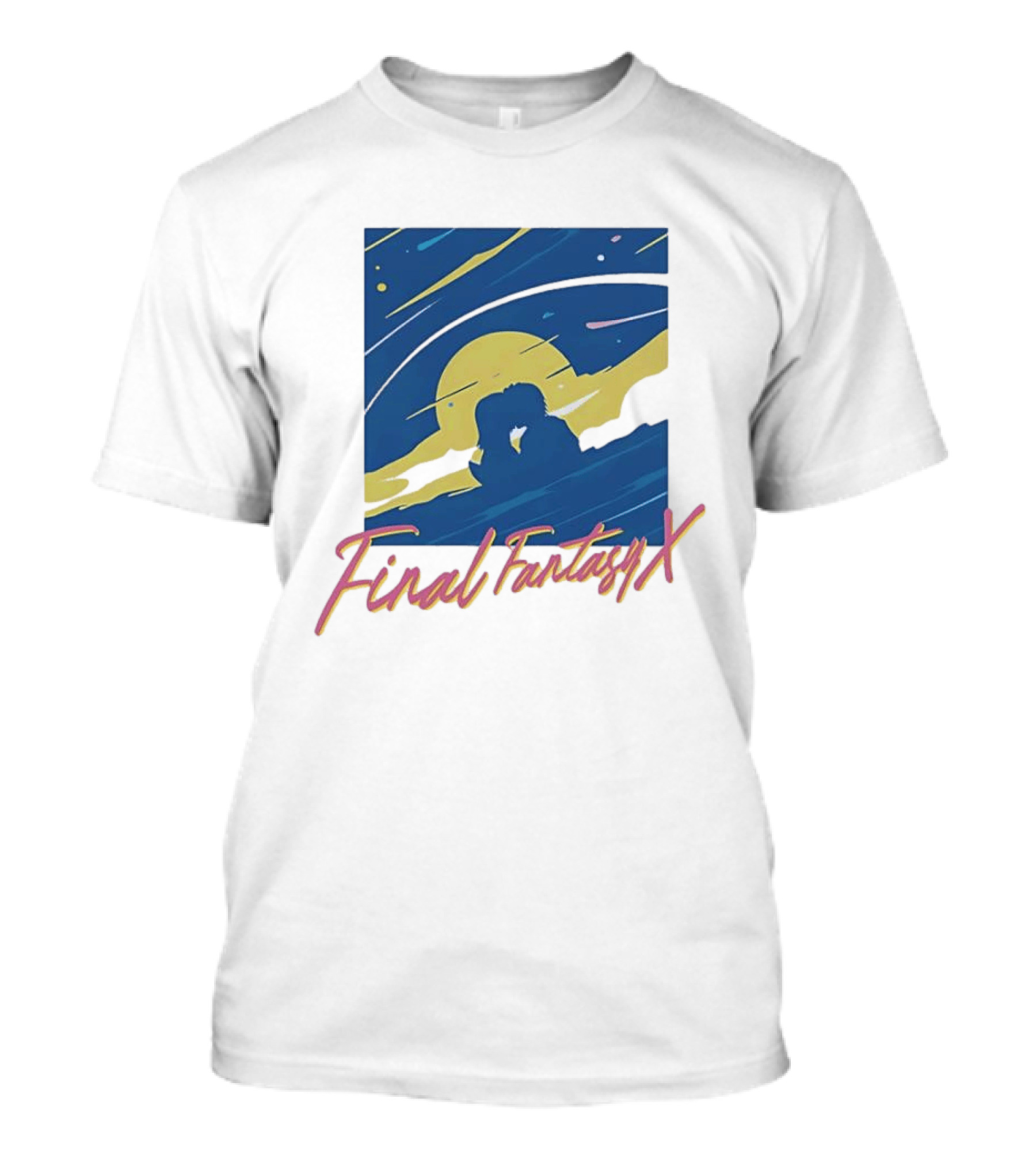 Final Fantasy X Romantic Couple Under Moonlit Sky T-Shirt
