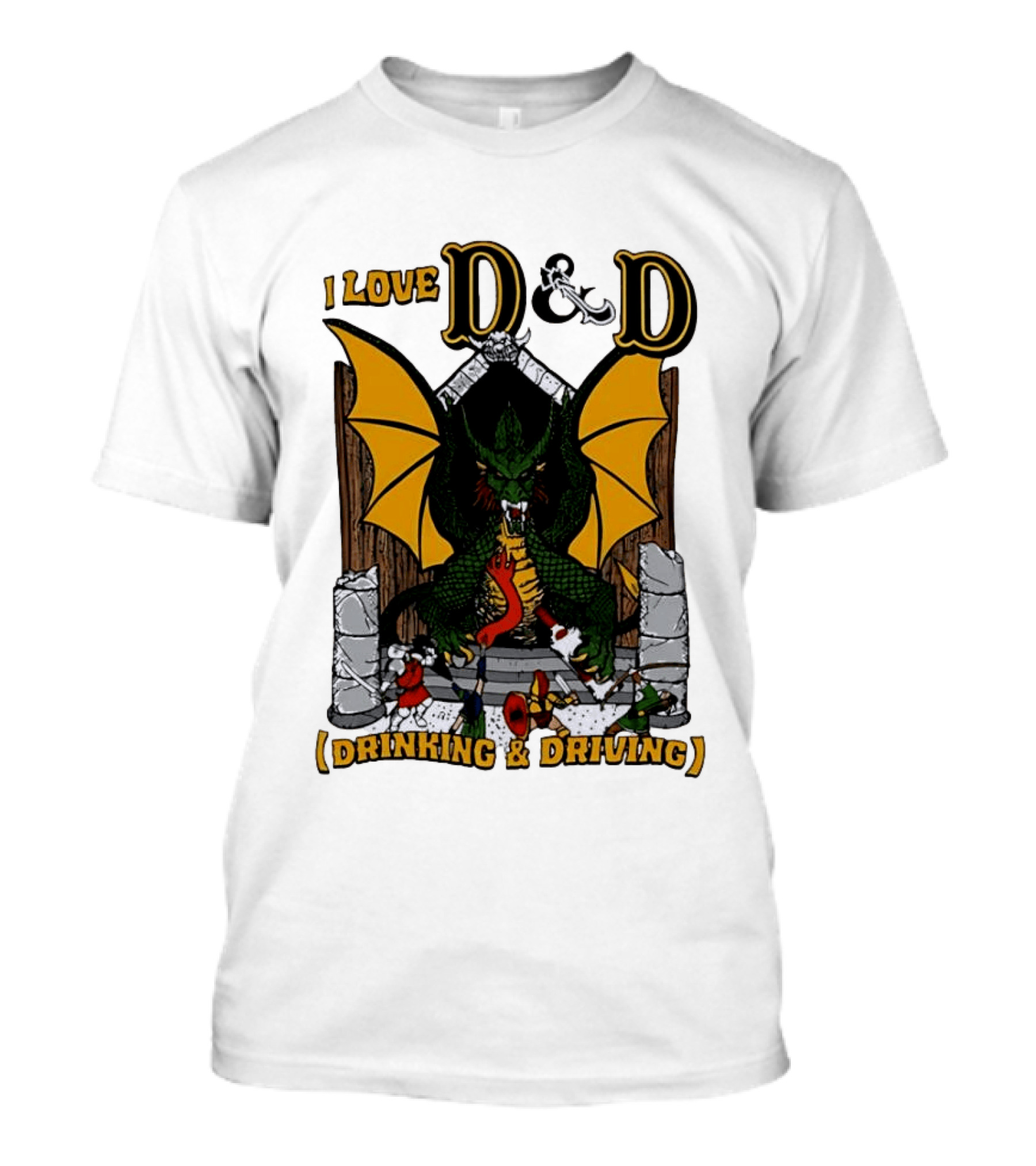 I Love D&D Drinking And Driving Dungeons And Dragons Dragon Fantasy Adventure T-Shirt