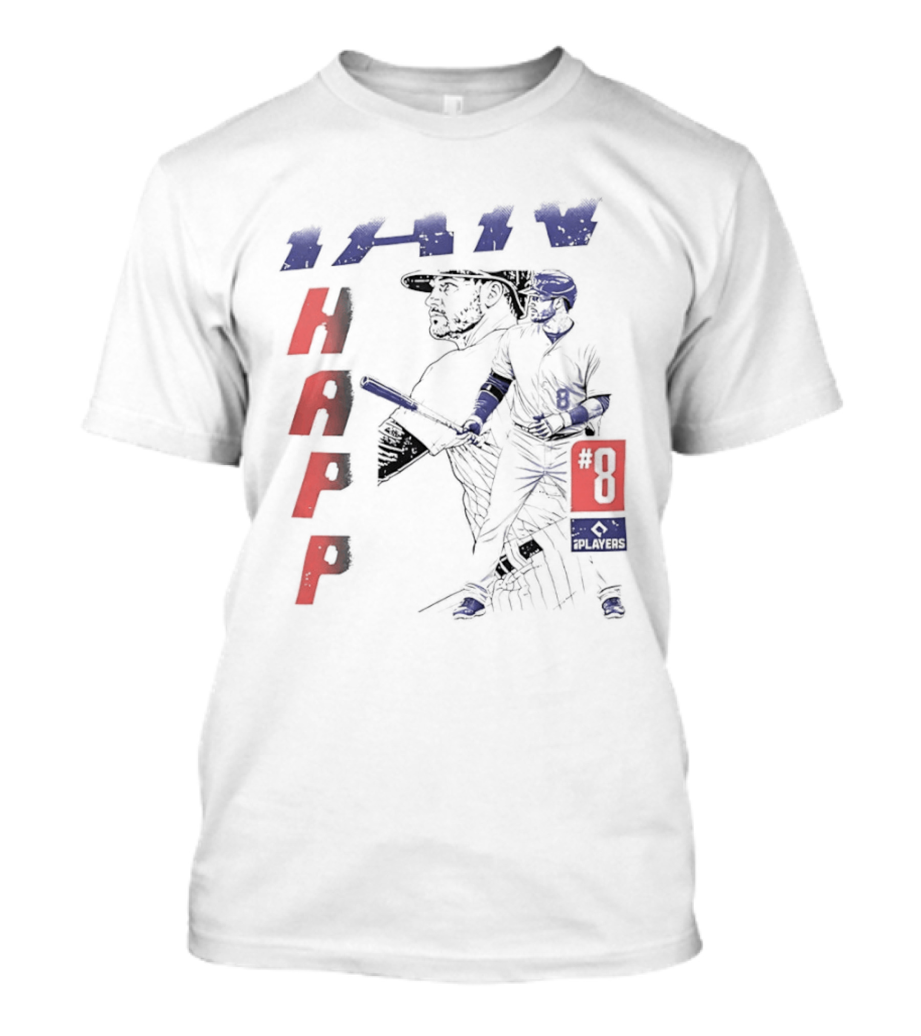 Ian Happ No 8 Chicago Cubs MLB Players Association Sketch T-Shirt