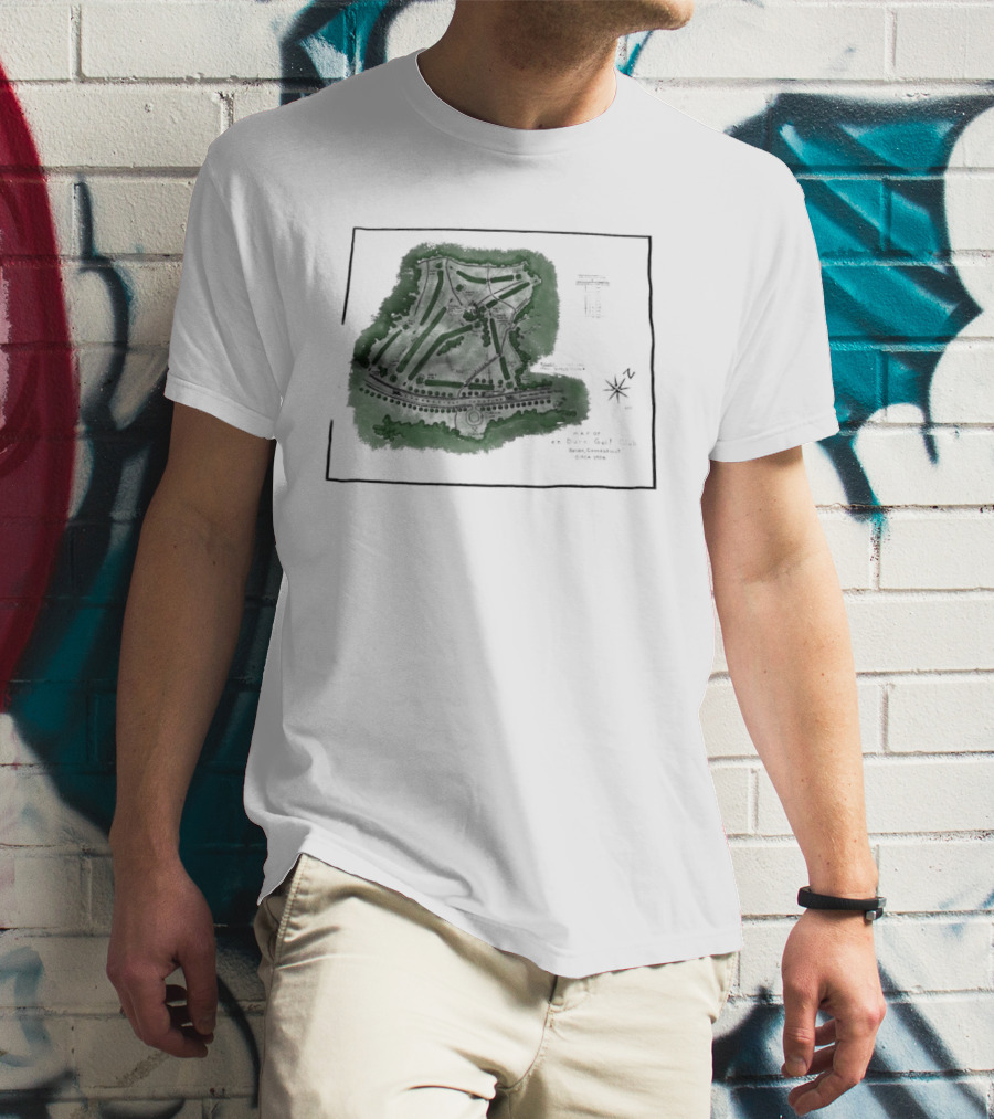 Wee Burn Golf Club Map Darien Connecticut 1904 Historic Course Drawing T-Shirt