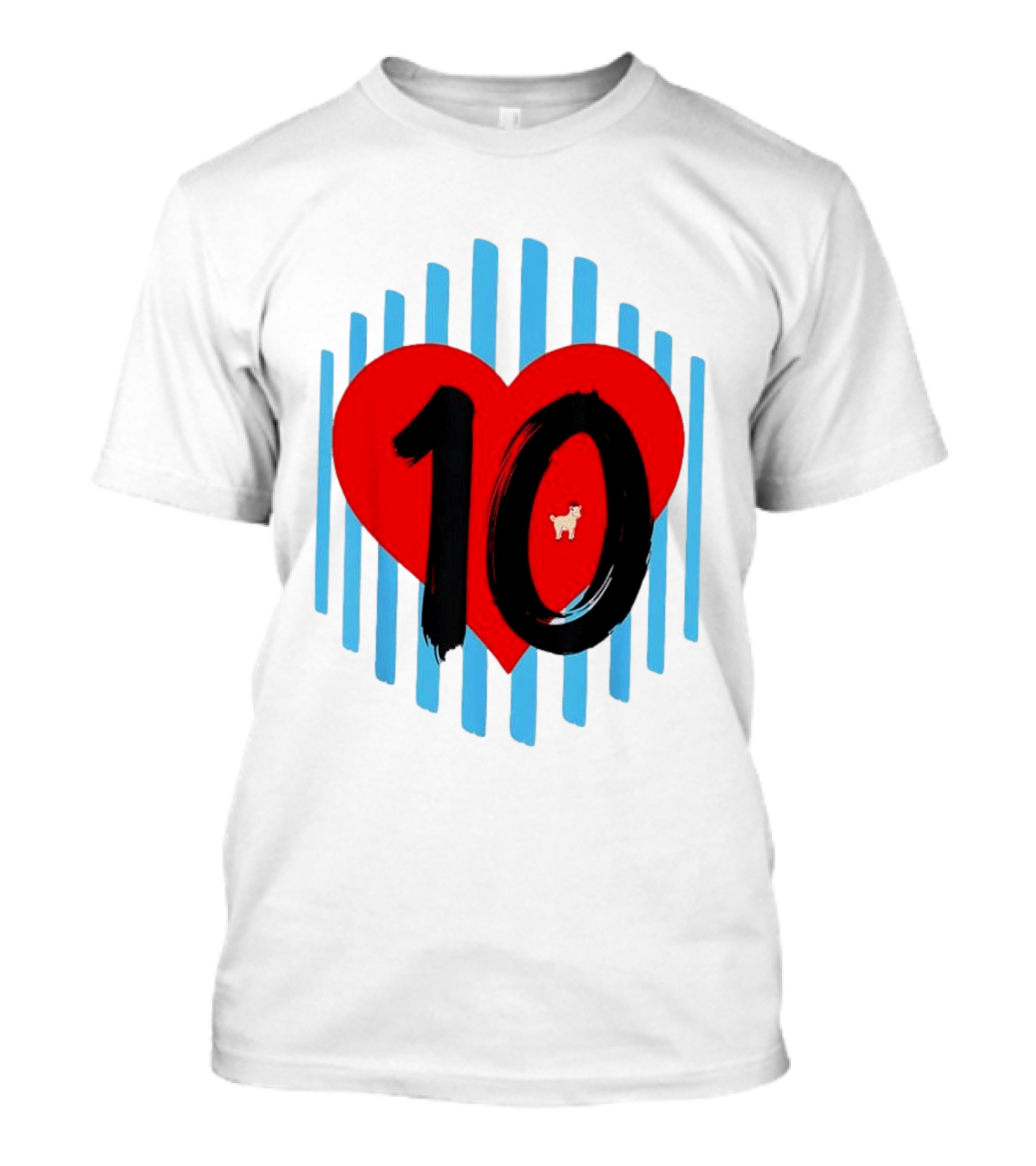 Messi Heart 10 Goat Greatest Of All Time T-Shirt