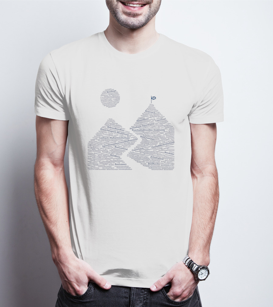 Mountain Adventure Summit With Flag Geometry T-Shirt