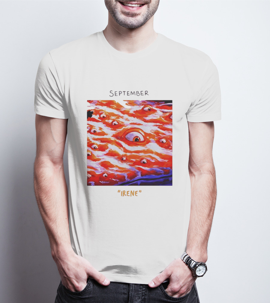 September Irene Surreal Eye Red Waves With Multiple Eyes T-Shirt