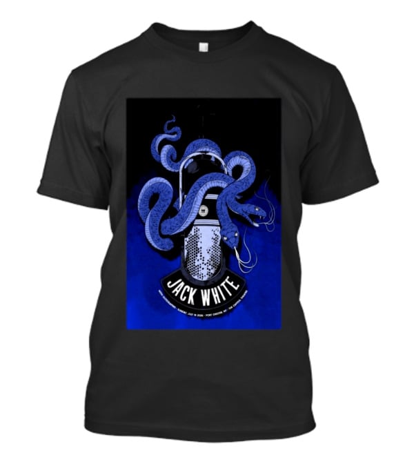 Jack White Tour Port Chester NY Jul 19 2026 Blue Snake Microphone T-Shirt