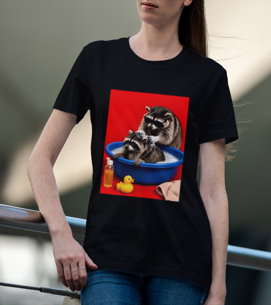 Jimothy Raccoon Viral Trash Panda Bubble Bath Glasses T-Shirt