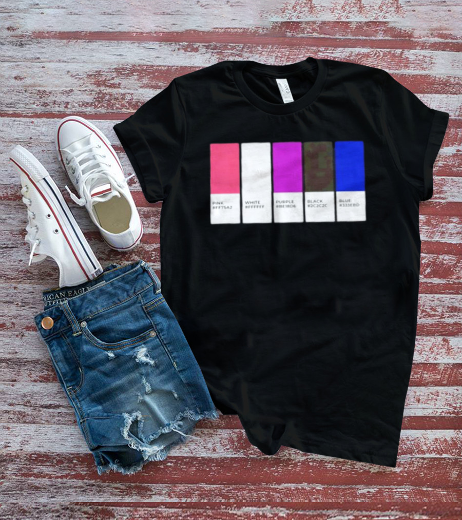 Pink #FF79A2 White #FFFFFF Purple #BE18D6 Black #2C2C2C Blue #3358ED T-Shirt