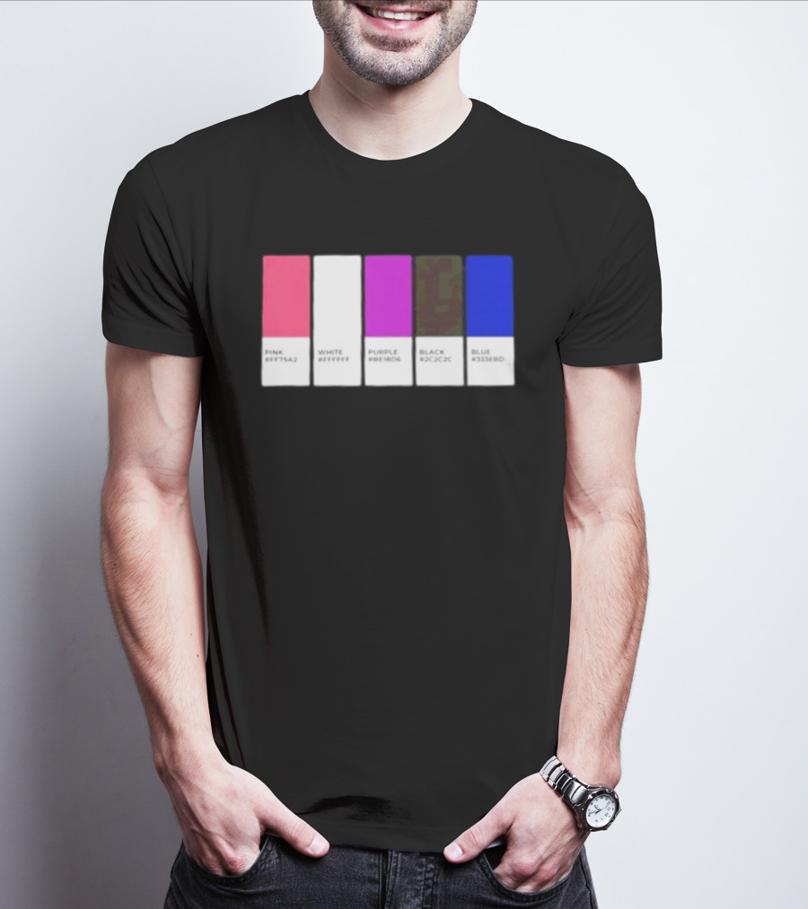 Pink #FF79A2 White #FFFFFF Purple #BE18D6 Black #2C2C2C Blue #3358ED T-Shirt