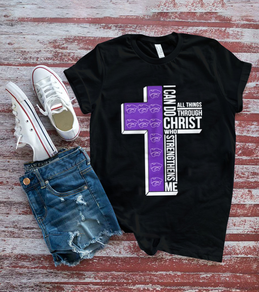 Kansas State Wildcats Faith Empowerment Through Christ Cross T-Shirt