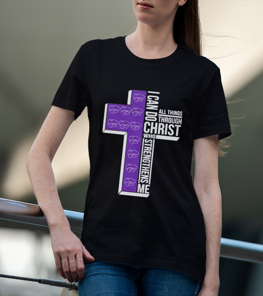 Kansas State Wildcats Faith Empowerment Through Christ Cross T-Shirt
