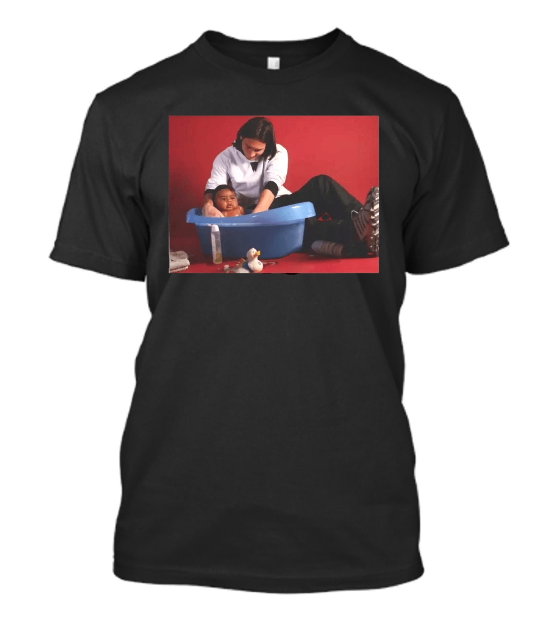 Messi Bathing Baby Lamine Yamal In Blue Tub T-Shirt