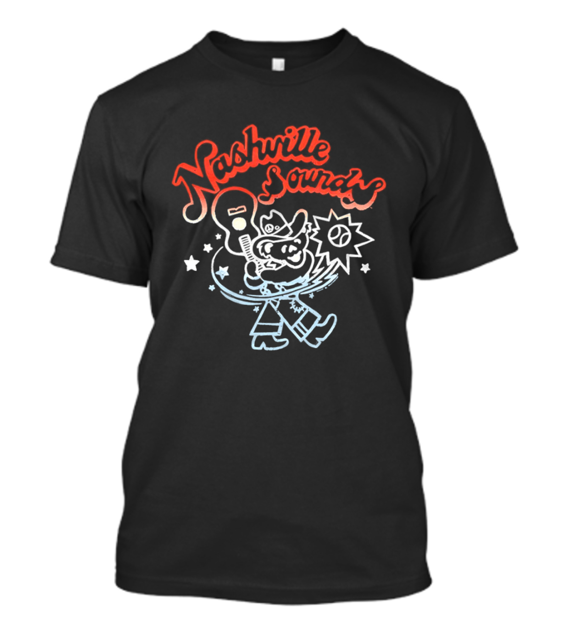 Nashville Sounds Dancing Bear Baseball Bat And Starry Night T-Shirt