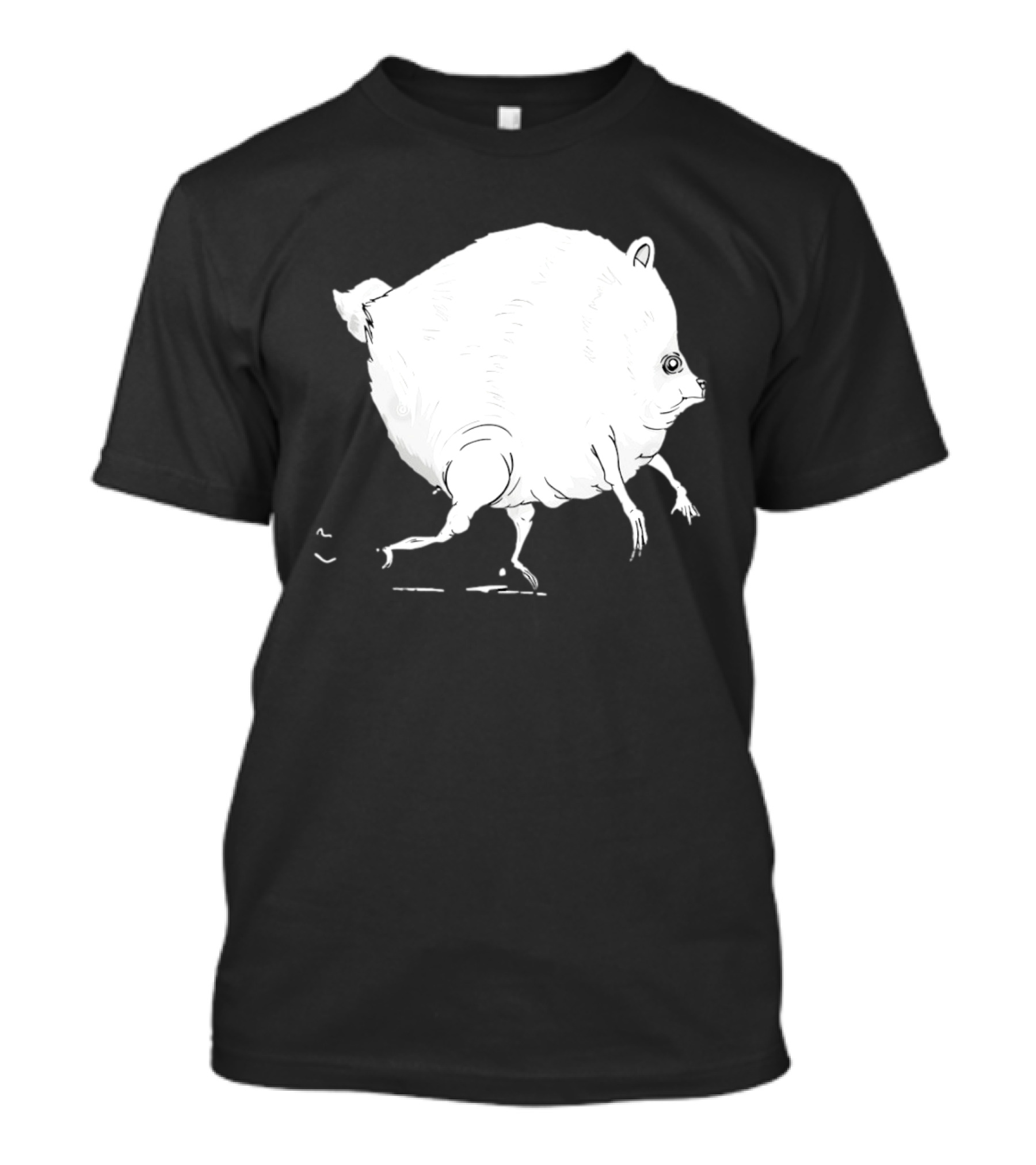 Running Round Hamster Creature Absurd White Quadruped Honesty T-Shirt