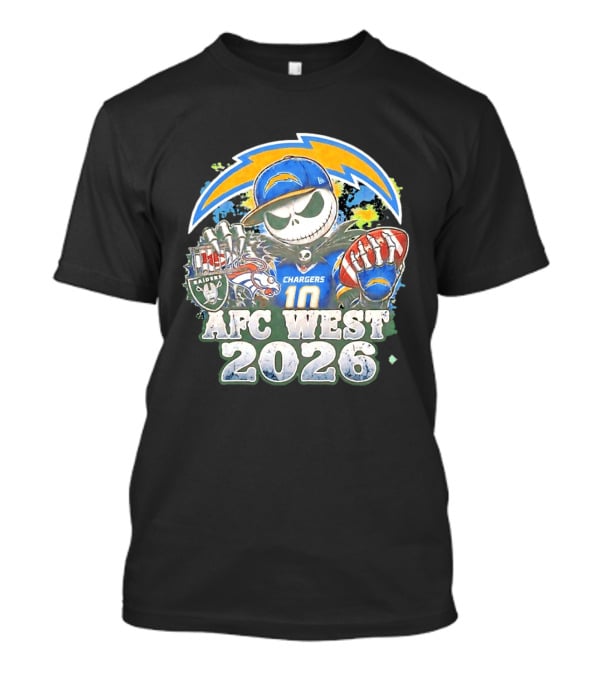 Los Angeles Chargers Jack Skellington Raiders Broncos AFC West 2026 T-Shirt