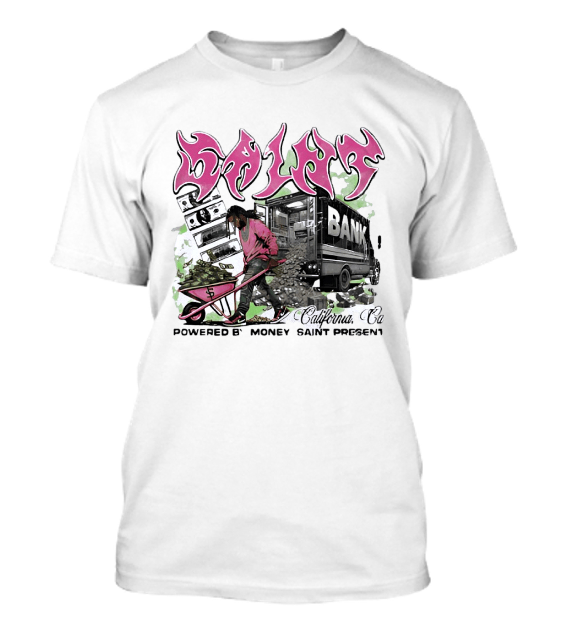 Saint Bank California Co Powered By Money Saint Present T-Shirt